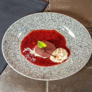 Warm Poached Pear Dessert